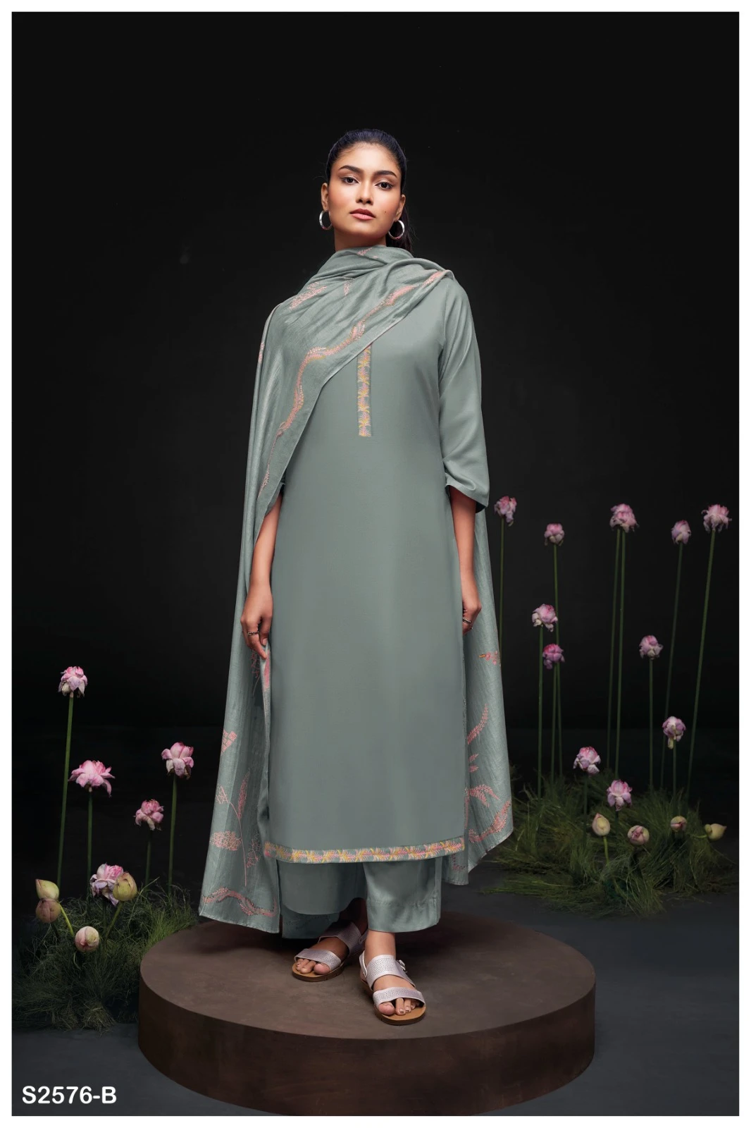 Ganga S2576 Sravya Premium Cotton Silk Wholesale Fancy Salwar Suit Catalog — Wholesale Salwar Suits, Ganga wholesale from Surat - Gallery Image 3